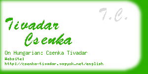 tivadar csenka business card